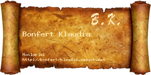 Bonfert Klaudia névjegykártya